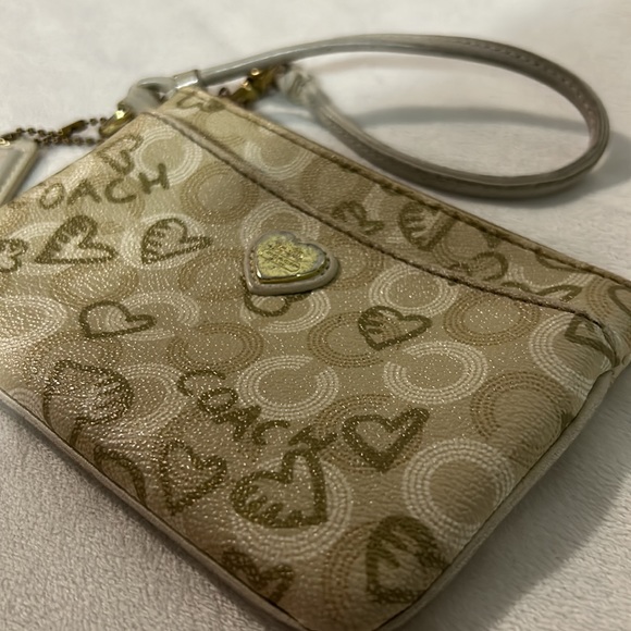 (4 for $80) Coach Waverly Heart Wristlet 🤍💛 - Picture 3 of 10